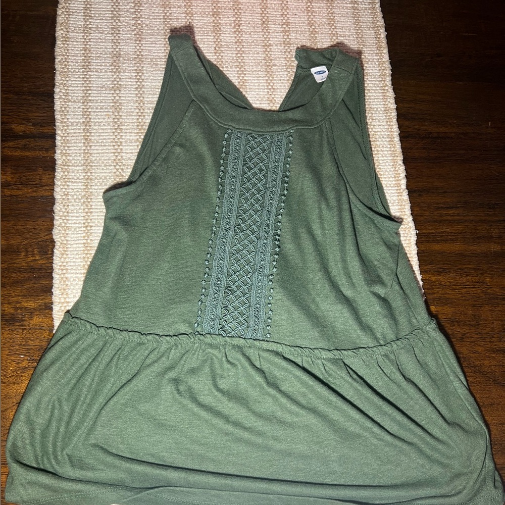 Old Navy Navy green peplum halter top